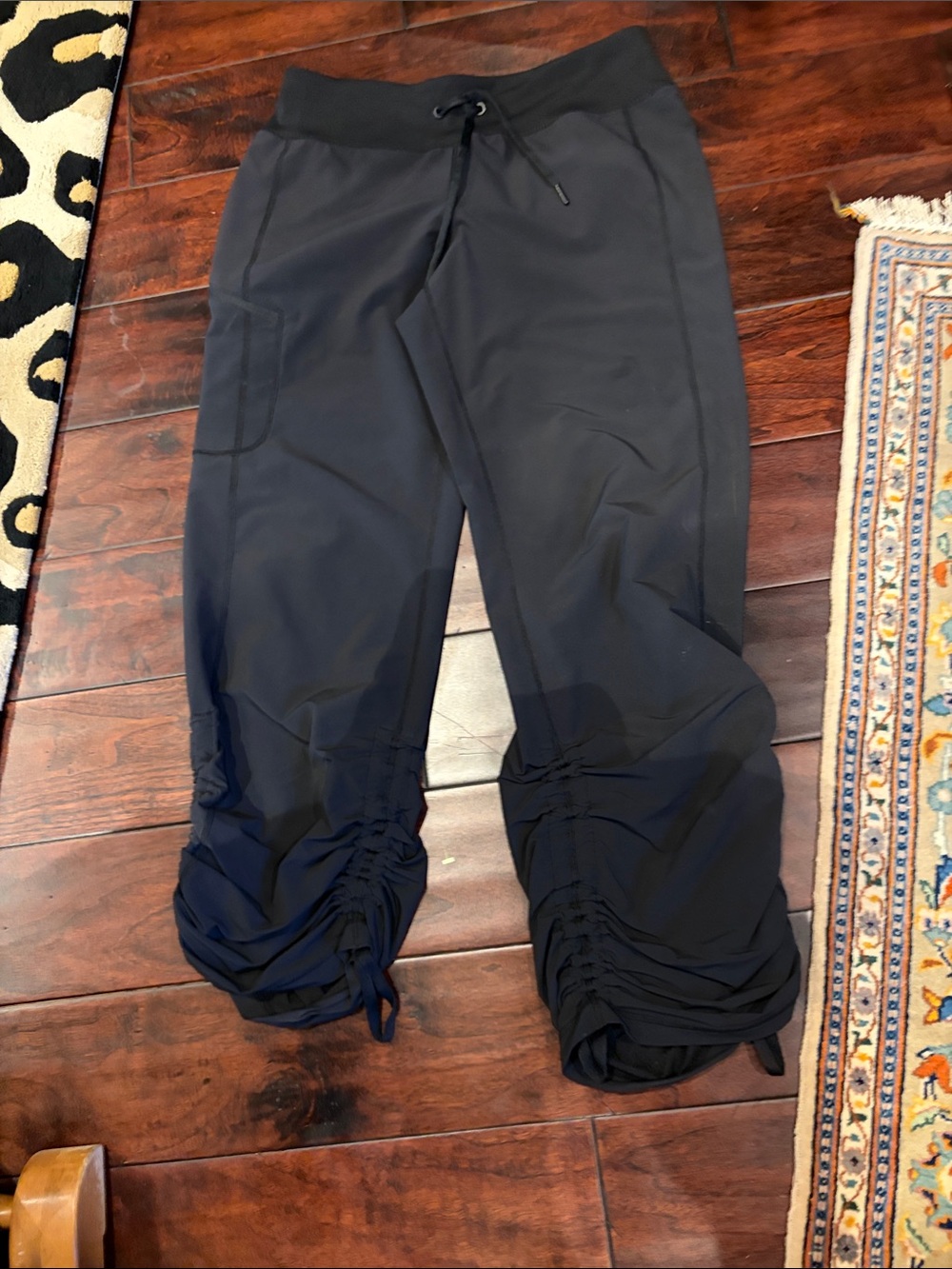 Zella Black Ruched Hem Track Pants